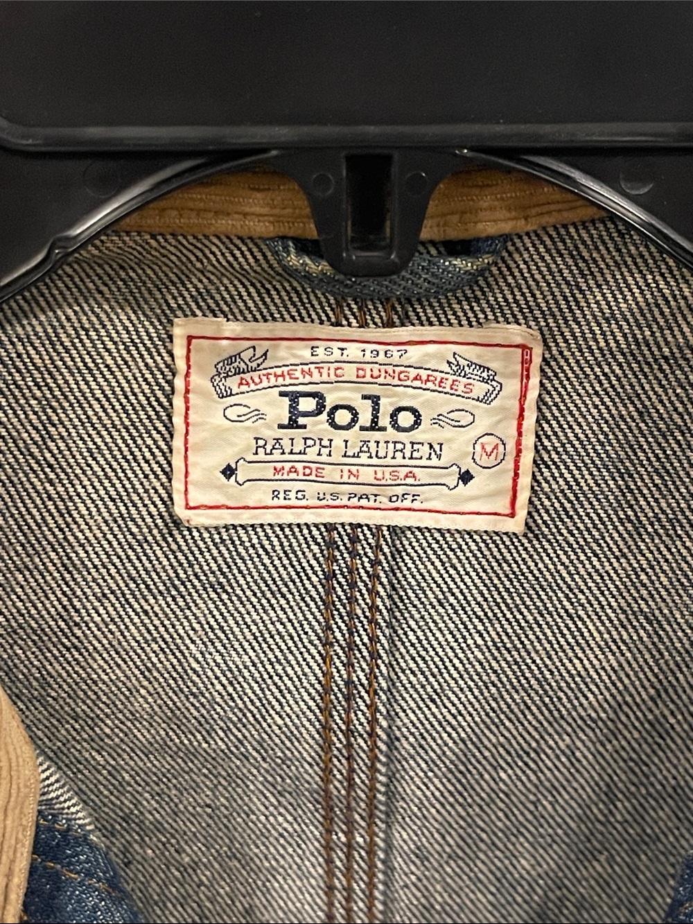 Polo by Ralph Lauren Indigo Denim Jacket with Tan Corduroy Collar - Picture 2 of 7